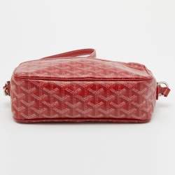 Pre Owned Goyard Red Goyardine Coated Canvas Sac Cap Vert Crossbody Bag