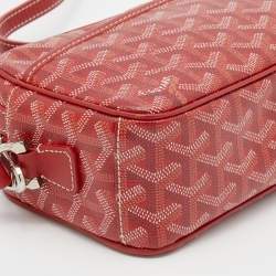 Pre Owned Goyard Red Goyardine Coated Canvas Sac Cap Vert Crossbody Bag
