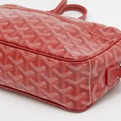 Pre Owned Goyard Red Goyardine Coated Canvas Sac Cap Vert Crossbody Bag