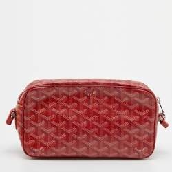 Pre Owned Goyard Red Goyardine Coated Canvas Sac Cap Vert Crossbody Bag