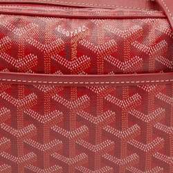 Pre Owned Goyard Red Goyardine Coated Canvas Sac Cap Vert Crossbody Bag
