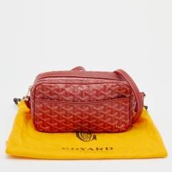 Pre Owned Goyard Red Goyardine Coated Canvas Sac Cap Vert Crossbody Bag