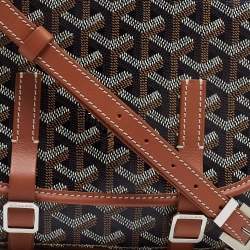 Pre Owned Goyard Tan Goyardine Coated Canvas and Leather Belvedere PM Bag