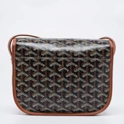 Pre Owned Goyard Tan Goyardine Coated Canvas and Leather Belvedere PM Bag