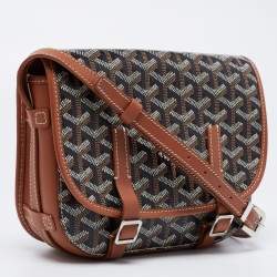 Pre Owned Goyard Tan Goyardine Coated Canvas and Leather Belvedere PM Bag