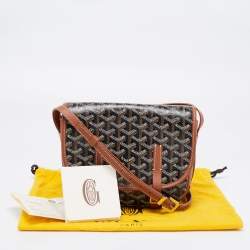 Pre Owned Goyard Tan Goyardine Coated Canvas and Leather Belvedere PM Bag