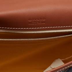 Pre Owned Goyard Tan Goyardine Coated Canvas and Leather Belvedere PM Bag