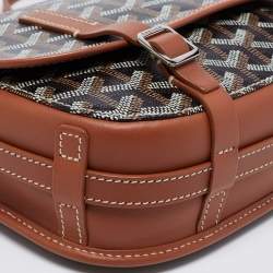 Pre Owned Goyard Tan Goyardine Coated Canvas and Leather Belvedere PM Bag