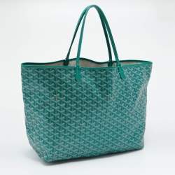 Pre Owned Goyard Green Goyardine Coated Canvas Saint Louis GM Tote