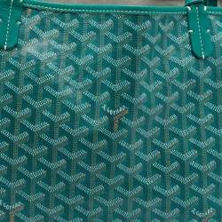 Pre Owned Goyard Green Goyardine Coated Canvas Saint Louis GM Tote
