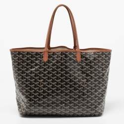 Pre Owned Goyard Brown/Tan Goyardine Coated Canvas and Leather Saint Louis PM Tote