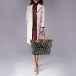Pre Owned Goyard Brown/Tan Goyardine Coated Canvas and Leather Saint Louis PM Tote