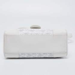 Pre Owned Goyard White Goyardine Coated Canvas and Leather Mini Saigon Top Handle Bag