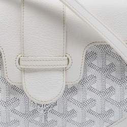 Pre Owned Goyard White Goyardine Coated Canvas and Leather Mini Saigon Top Handle Bag