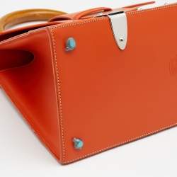 Pre Owned Goyard Orange Goyardine Coated Canvas And Leather Saigon MM Top Handle Bag