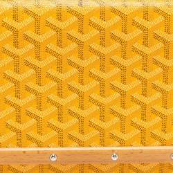 Pre Owned Goyard Yellow Goyardine Coated Canvas Monte Carlo Bois Clutch