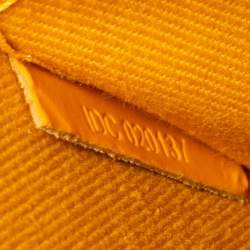 Pre Owned Goyard Yellow Goyardine Coated Canvas Monte Carlo Bois Clutch