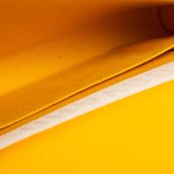 Pre Owned Goyard Yellow Goyardine Coated Canvas Monte Carlo Bois Clutch