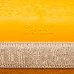 Pre Owned Goyard Yellow Goyardine Coated Canvas Monte Carlo Bois Clutch