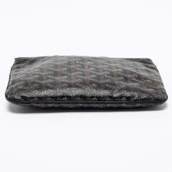 Pre Owned Goyard Black Goyardine Coated Canvas PM Senat Clutch