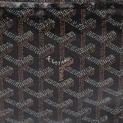 Pre Owned Goyard Black Goyardine Coated Canvas PM Senat Clutch