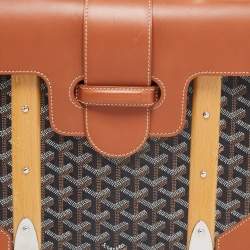 Pre Owned Goyard Brown Goyardine Coated Canvas and Leather Saigon MM Top Handle Bag