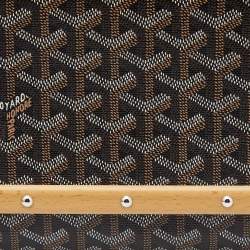Pre Owned Goyard Brown Goyardine Coated Canvas and Leather Monte Carlo Bois Clutch