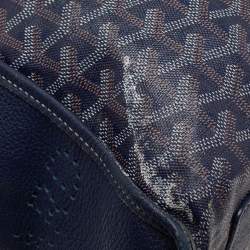 Pre Owned Goyard Navy Blue Coated Canvas Hardy Tote