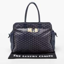 Pre Owned Goyard Navy Blue Coated Canvas Hardy Tote
