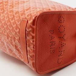 Pre Owned Goyard Orange Goyardine Coated Canvas and Leather PM Hardy Tote