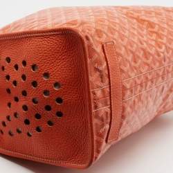 Pre Owned Goyard Orange Goyardine Coated Canvas and Leather PM Hardy Tote