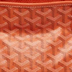Pre Owned Goyard Orange Goyardine Coated Canvas and Leather PM Hardy Tote