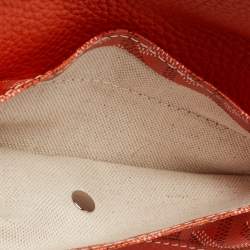 Pre Owned Goyard Orange Goyardine Coated Canvas and Leather PM Hardy Tote