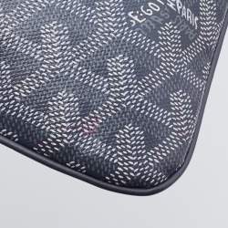 Pre Owned Goyard Grey Goyardine Coated Canvas MM Senat Pouch