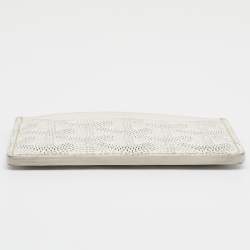 Pre Owned Goyard White Goyardine Coated Canvas And Leather Saint Sulpice Card Holder