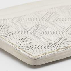 Pre Owned Goyard White Goyardine Coated Canvas And Leather Saint Sulpice Card Holder