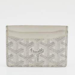 Pre Owned Goyard White Goyardine Coated Canvas And Leather Saint Sulpice Card Holder