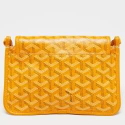 Pre Owned Goyard Yellow Goyardine Coated Canvas Plumet Crossbody Bag
