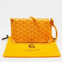 Pre Owned Goyard Yellow Goyardine Coated Canvas Plumet Crossbody Bag