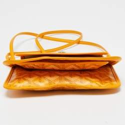 Pre Owned Goyard Yellow Goyardine Coated Canvas Plumet Crossbody Bag