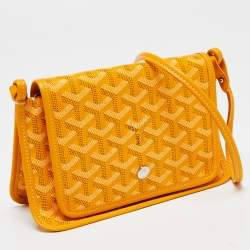 Pre Owned Goyard Yellow Goyardine Coated Canvas Plumet Crossbody Bag