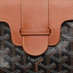 Pre Owned حقيبة بيد علوية جويارد ميني ساجون جلد وكانفاس مقوى جوياردين أسود/بني