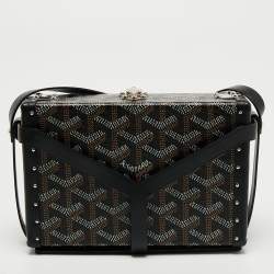 Goyard Black Goyardine Coated Canvas and Leather Minaudière Trunk Bag