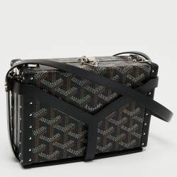 Goyard Black Goyardine Coated Canvas and Leather Minaudière Trunk Bag