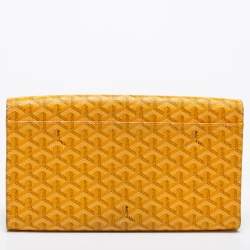 Goyard Yellow Goyardine Coated Canvas Monte Carlo Bois Clutch