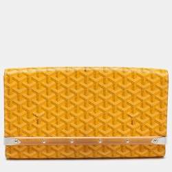 Goyard Goyardine Yellow Monte Carlo PM Clutch/Shoulder Bag Silver Hardware