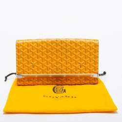 Goyard Yellow Goyardine Coated Canvas Monte Carlo Bois Clutch