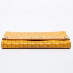 Goyard Yellow Goyardine Coated Canvas Monte Carlo Bois Clutch