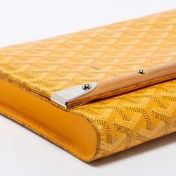 Goyard Yellow Goyardine Coated Canvas Monte Carlo Bois Clutch