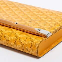 Goyard Yellow Goyardine Coated Canvas Monte Carlo Bois Clutch